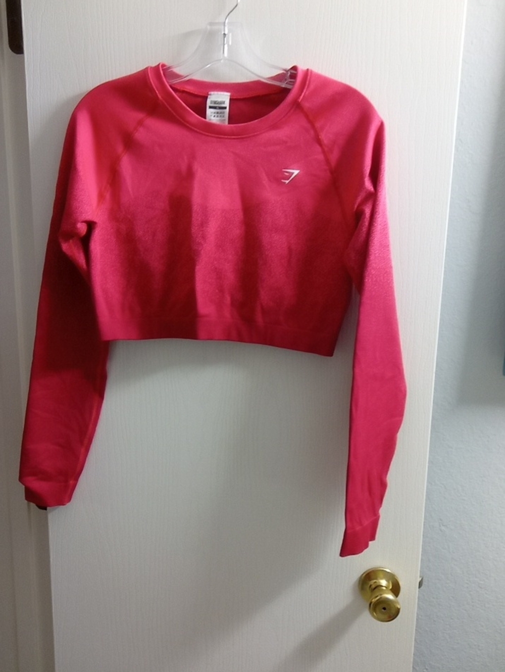 Gymshark Hot Pink Cropped Long-Sleeve Top